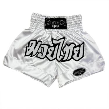 MT02W Muay Thai Shorts WHITE CLASSIC